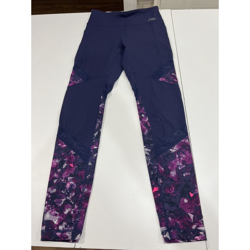 New Balance Women's High Rise Transform Pocket Studio Workout Tight Blue - Small